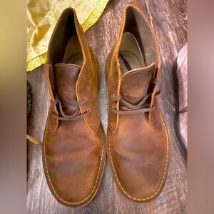 Clarks Hommes Ankle Chukka Boots Bush acre Brown Beeswax Leather size 8 1/2 M